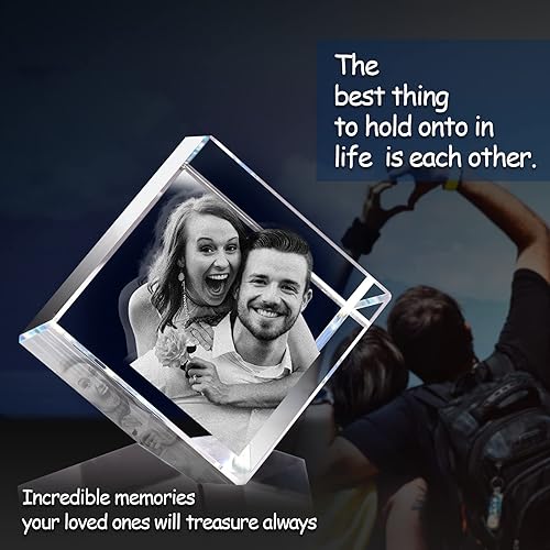 Miniatura 7 de PD 3DPIXDANCE Foto de cristal 3D (diamante mediano) grabada en 3D, regalo personalizado para el día del padre, cumpleaños, boda, aniversario,
