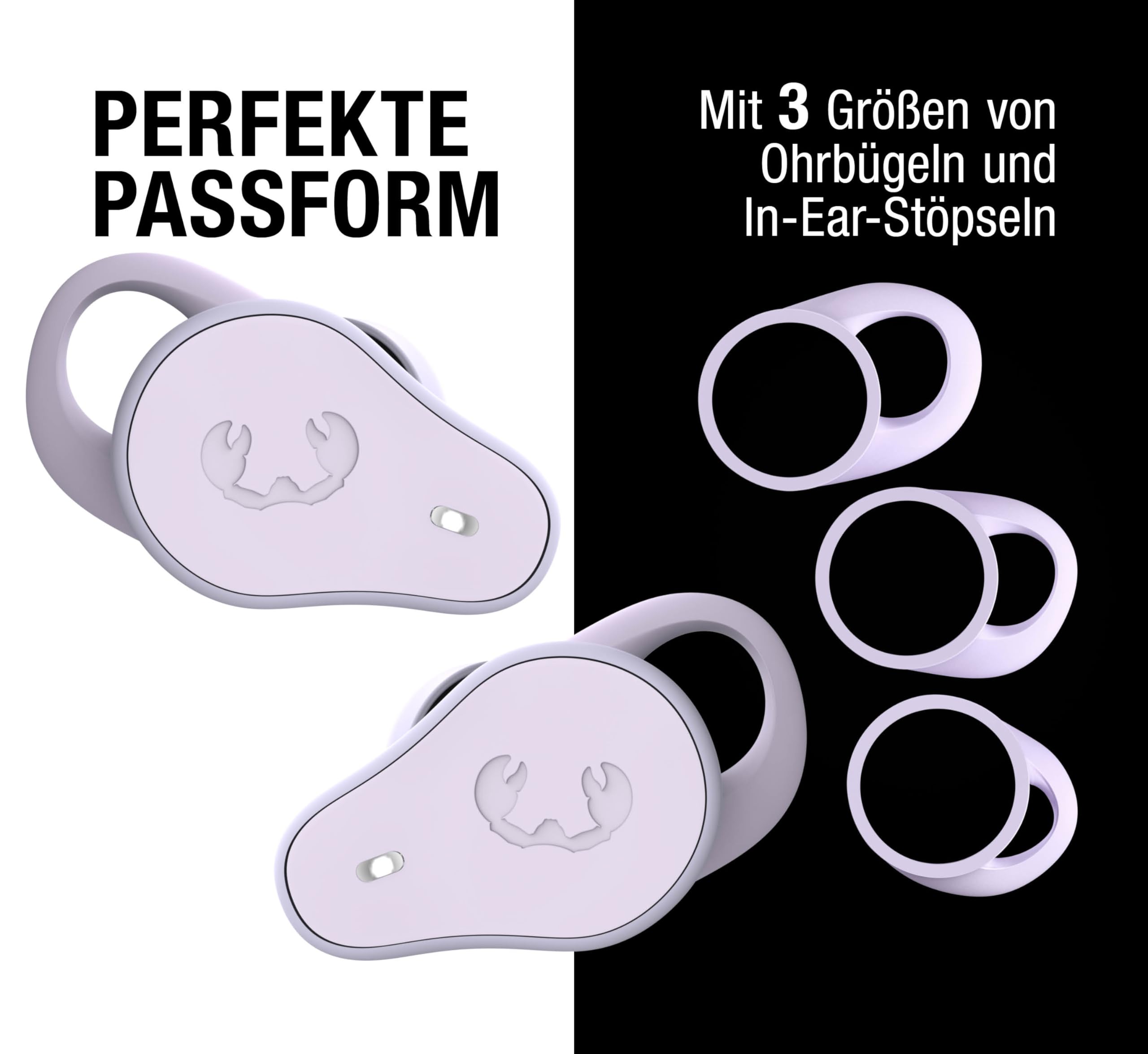 Fresh 'n Rebel Twins Move, kabellose In-Ear Bluetooth Sport Kopfhörer, Spritzwassergeschützt, Dual Master, Mit Mikrofon und klickbarer Taste und Lautstärkeregler, 30 Stunden Spielzeit (Dreamy Lilac)