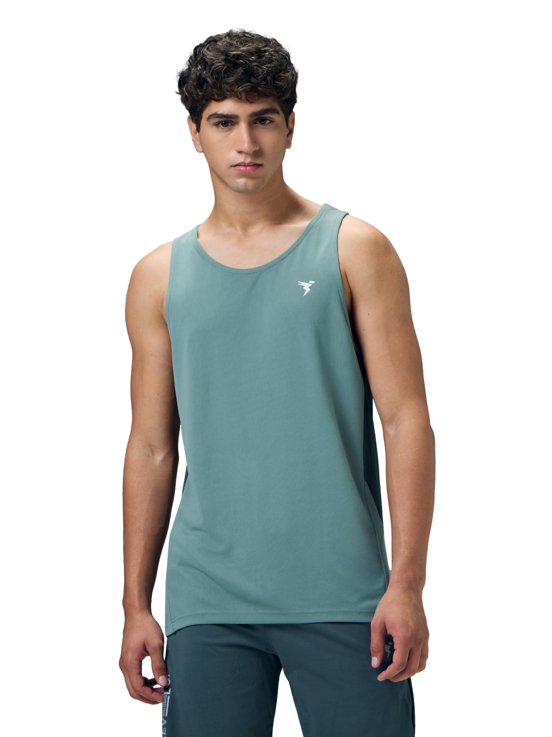 technosport Mens Slim Fit Solid Scoop Neck Gym Vest with Technocool+ for Running, Gym & Sports-picture-35