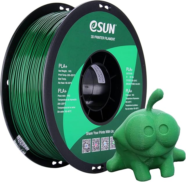 eSUN PLA+ Filament 1.75mm, 3D Printer Filament PLA Plus, Dimensional Accuracy +/- 0.03mm, 1KG Spool (2.2 LBS) 3D Printing Filament for 3D Printers, Pine Green
