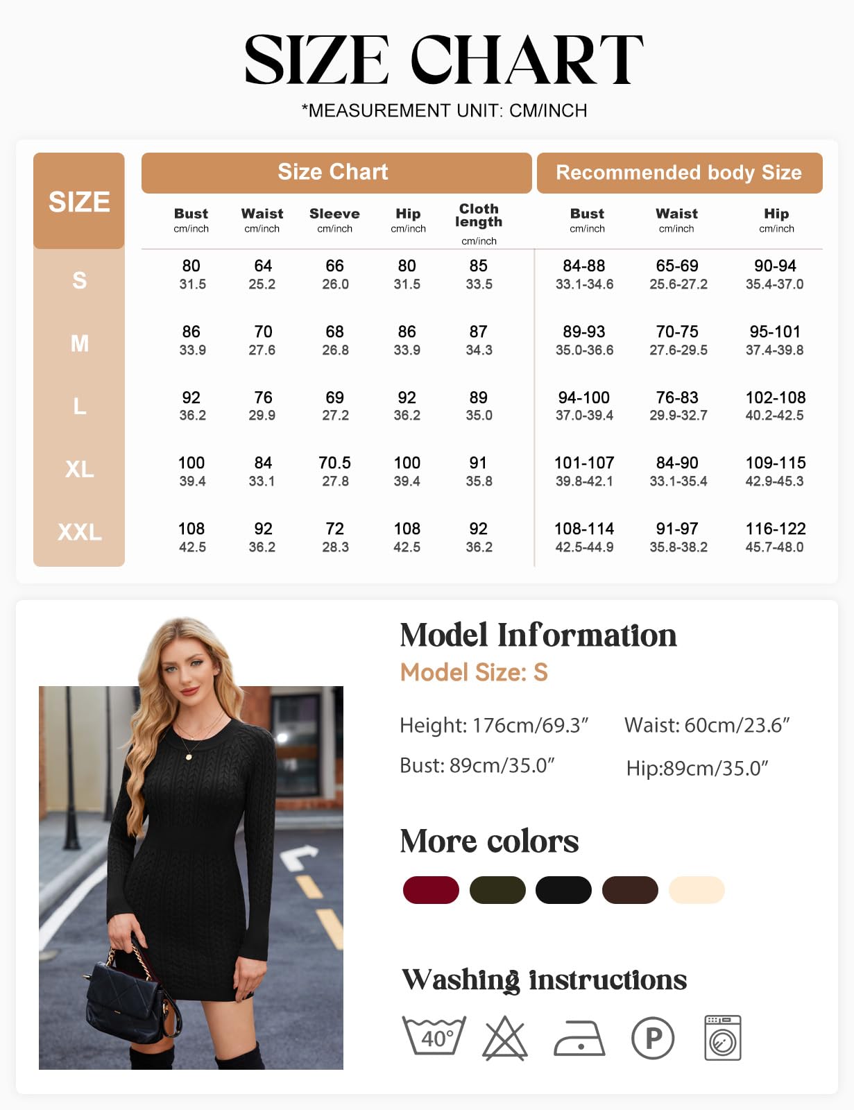 heekpek Strickkleid Damen Winter Herbst Langarm Kleider