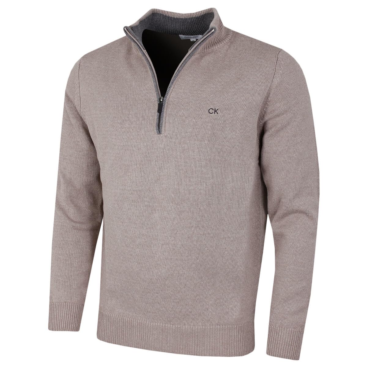 Calvin Klein Mens 1/2 Zip CK Golf Sweater - Oat Marl - XXXXL
