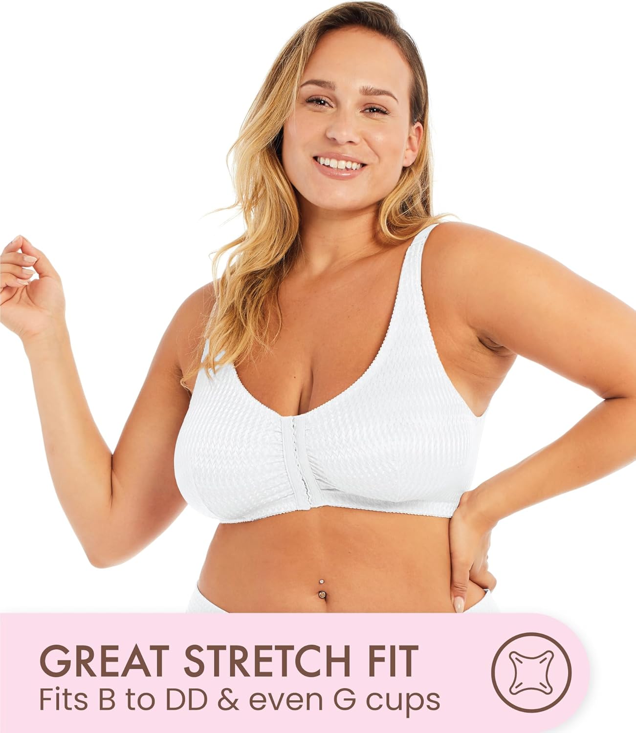 Carole Martin Wirefree Front Closure Bra for Women with Adjustable Straps - Image 6