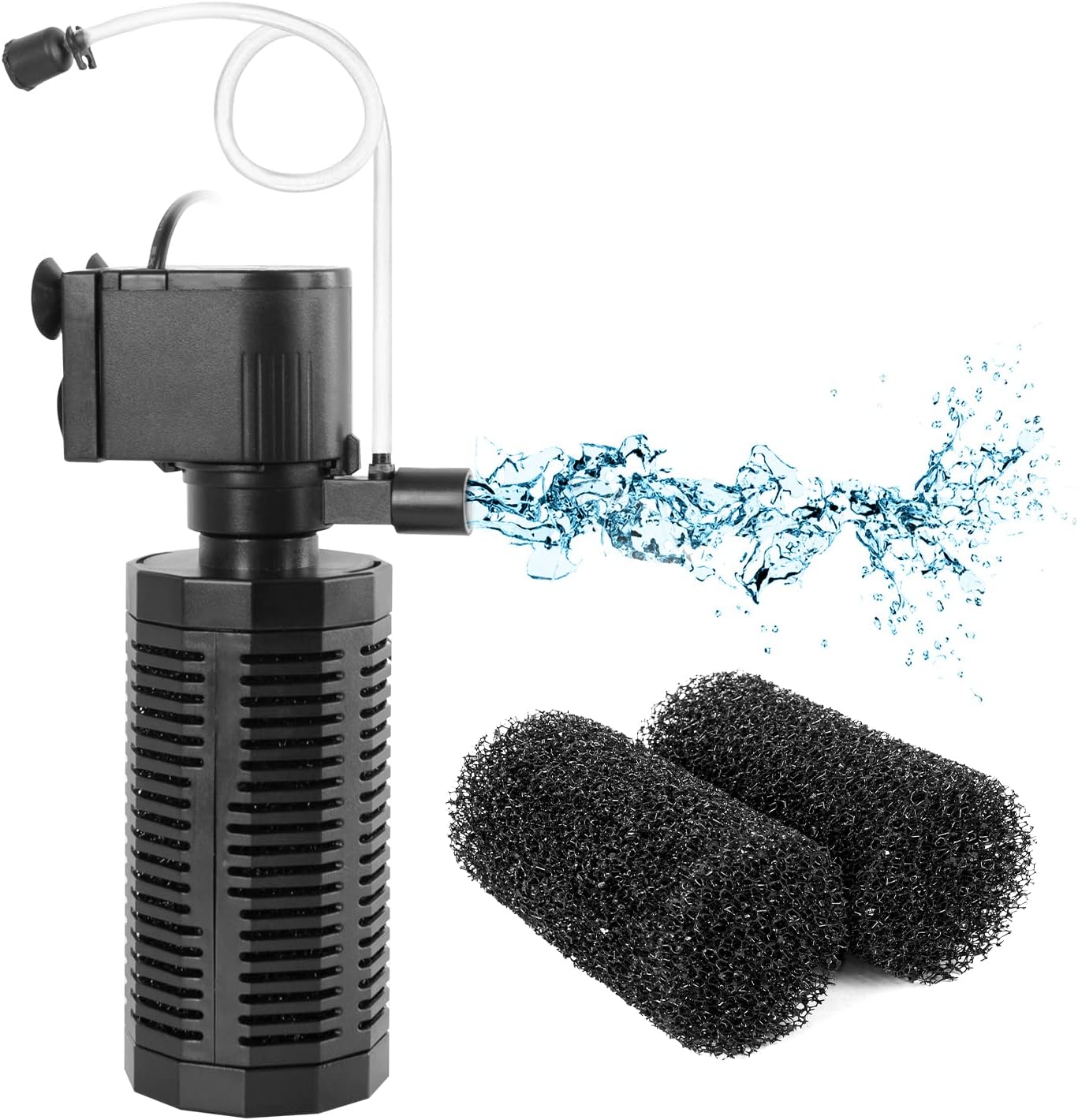 Aquarium Internal Filter for 10-50 Gallon Tanks and 2 PCS Sponge Foam Filter Accessories