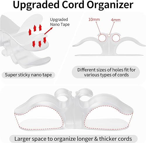 Miniatura 2 de Organizador de cables transparente para electrodomésticos, organizador de cables de electrodomésticos de cocina, soporte para cables de