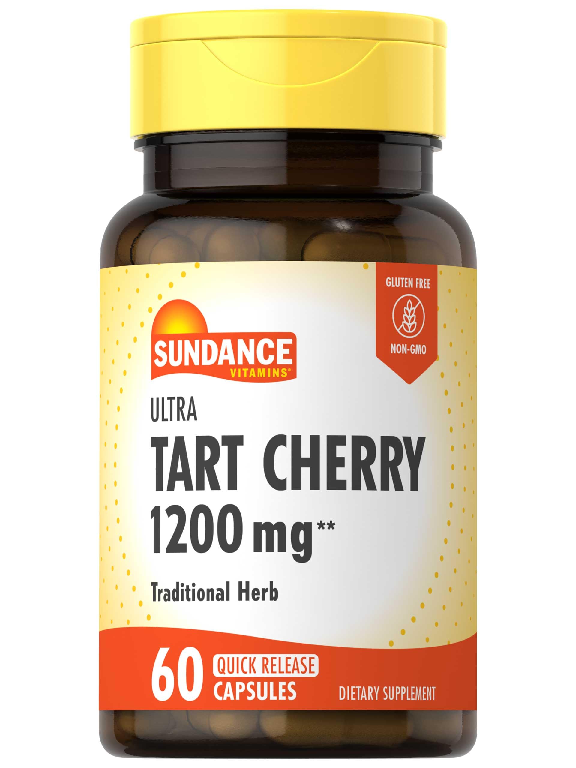 Sundance Tart Cherry Capsules 1200mg | 60 Count | Traditional Herb | Non-GMO and Gluten Free Suplement