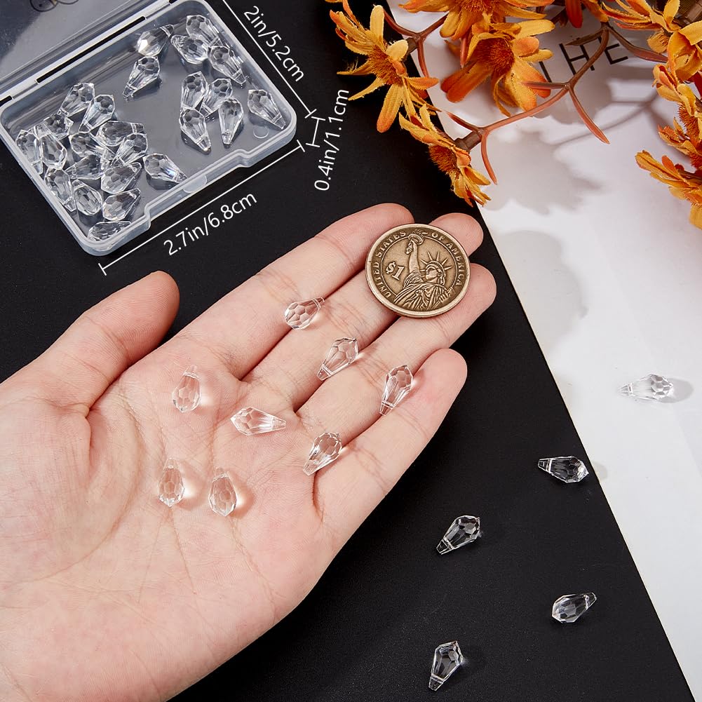 SUNNYCLUE 1 Boîte De 52 Perles En Cristal En Forme De Goutte D'eau - 13 Couleurs - Pendentifs En Forme De Goutte D'eau - Breloques AB Pour Filles Et