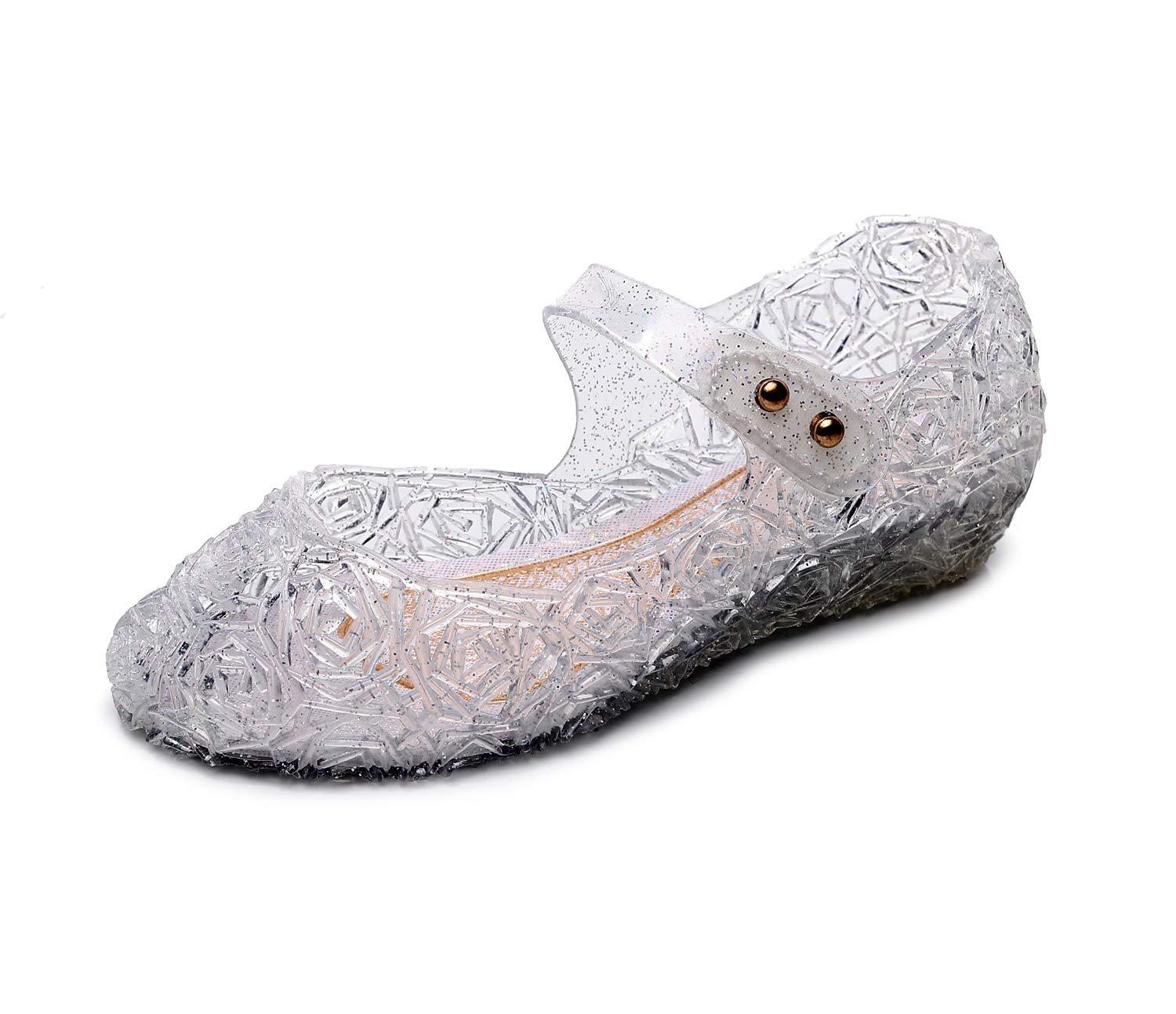 Dongni Princess Costumes Jelly Flats Shoes, Cosplay Birthday Party Dress Up Sandals for Little Girls, Frozen Inspired,Toddler or Kids