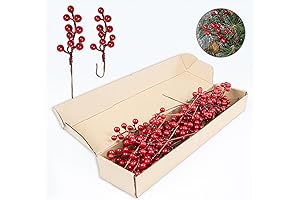Xmas Tree Decorations, Artificial Red Berry Stems