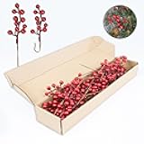 32 Pack Christmas Tree Decorations, Artificial Red Berry Stems 6.5 Inch Christmas Berry Picks with Holly Berries for Xmas Winter Holiday Home DIY Ornaments