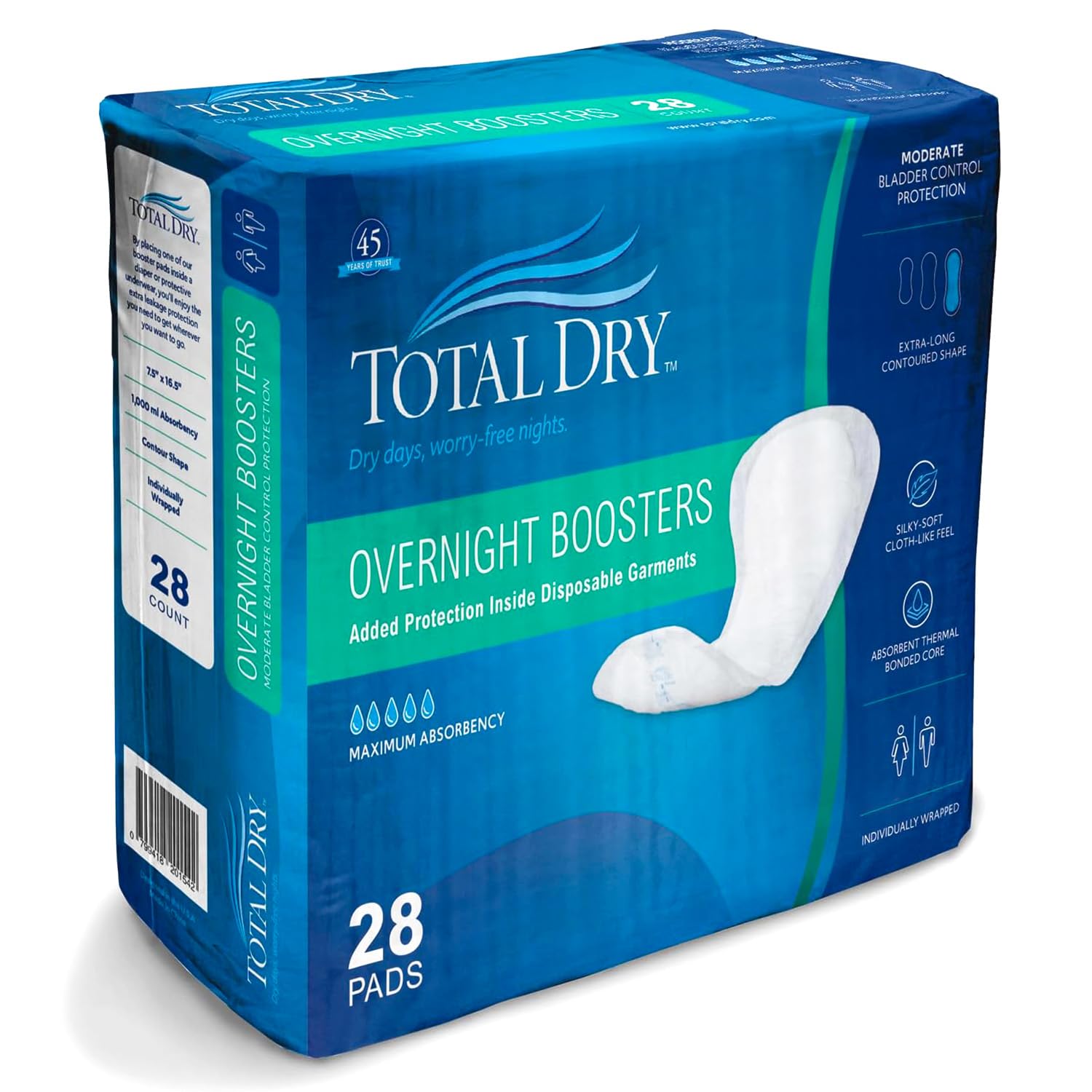 TotalDry Ultimate Overnight Booster Pads