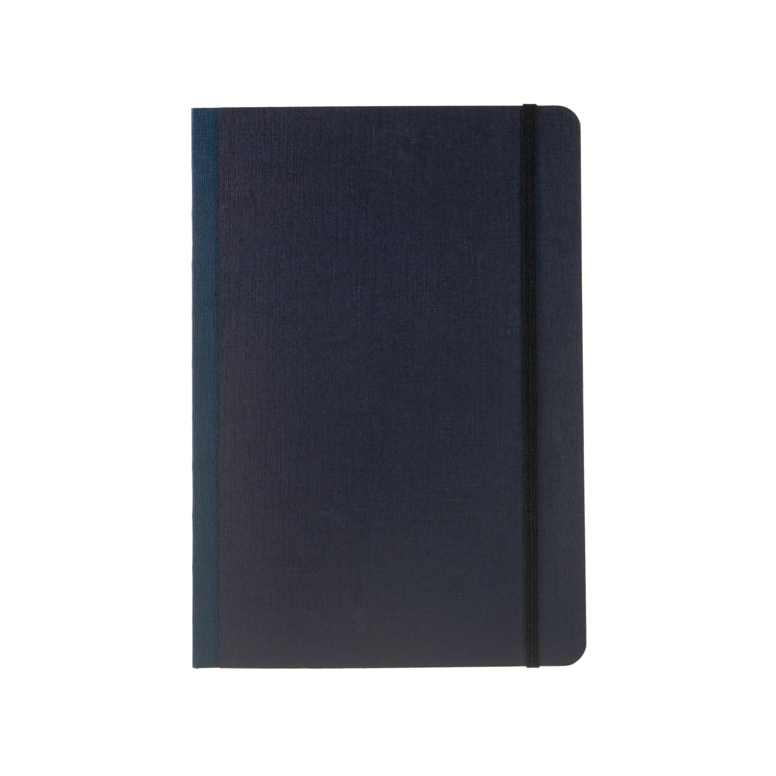 Fabriano Ecoqua Plus Fabric-Bound Notebook, 5.8" x 8.3", A5, Lined, Navy