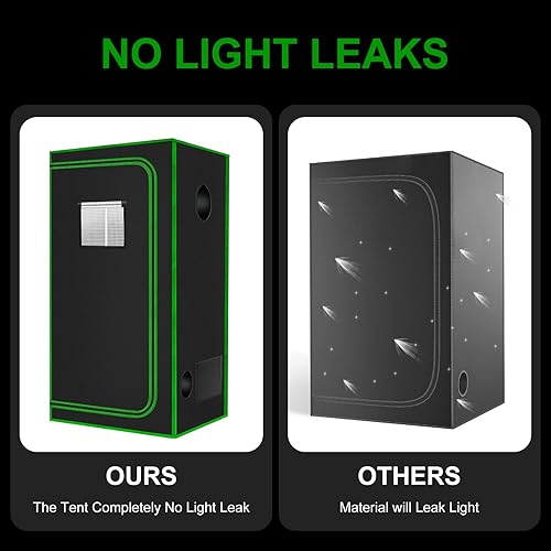 Miniatura 2 de MELONFARM Carpa de Cultivo 2x2, 24"x24"x48'' Lona Mylar Diamante 600D Altamente Reflectante con Ventana de Observación y Bandeja de Piso para