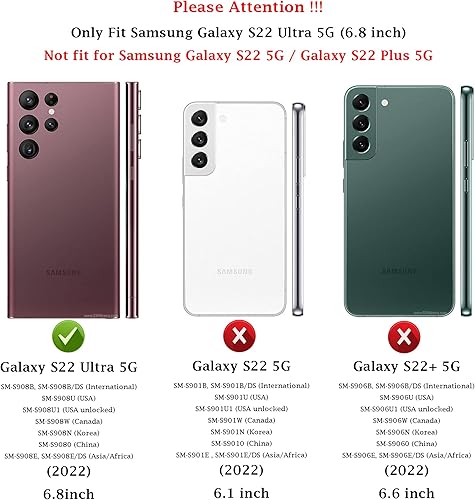 Miniatura 2 de Funda para Samsung Galaxy S22 Ultra funda protectora de doble capa resistente para teléfono celular, a prueba de golpes, con protector de pantalla,