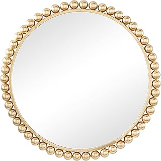 CosmoLiving by Cosmopolitan Metal Wall Mirror with Bead Detailing, 36