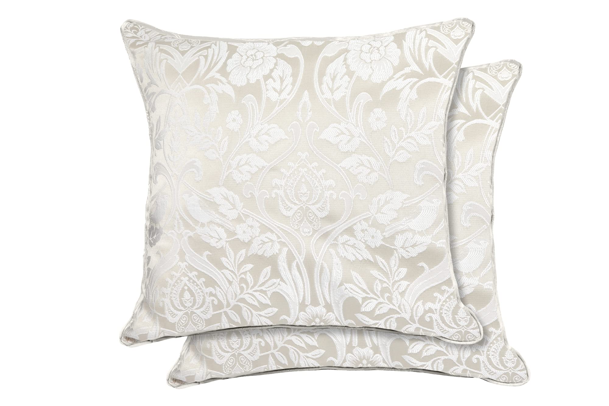 Emma Barclay Eden - Jacquard Cushion Cover in Cream - 17x17 (43x43cm)