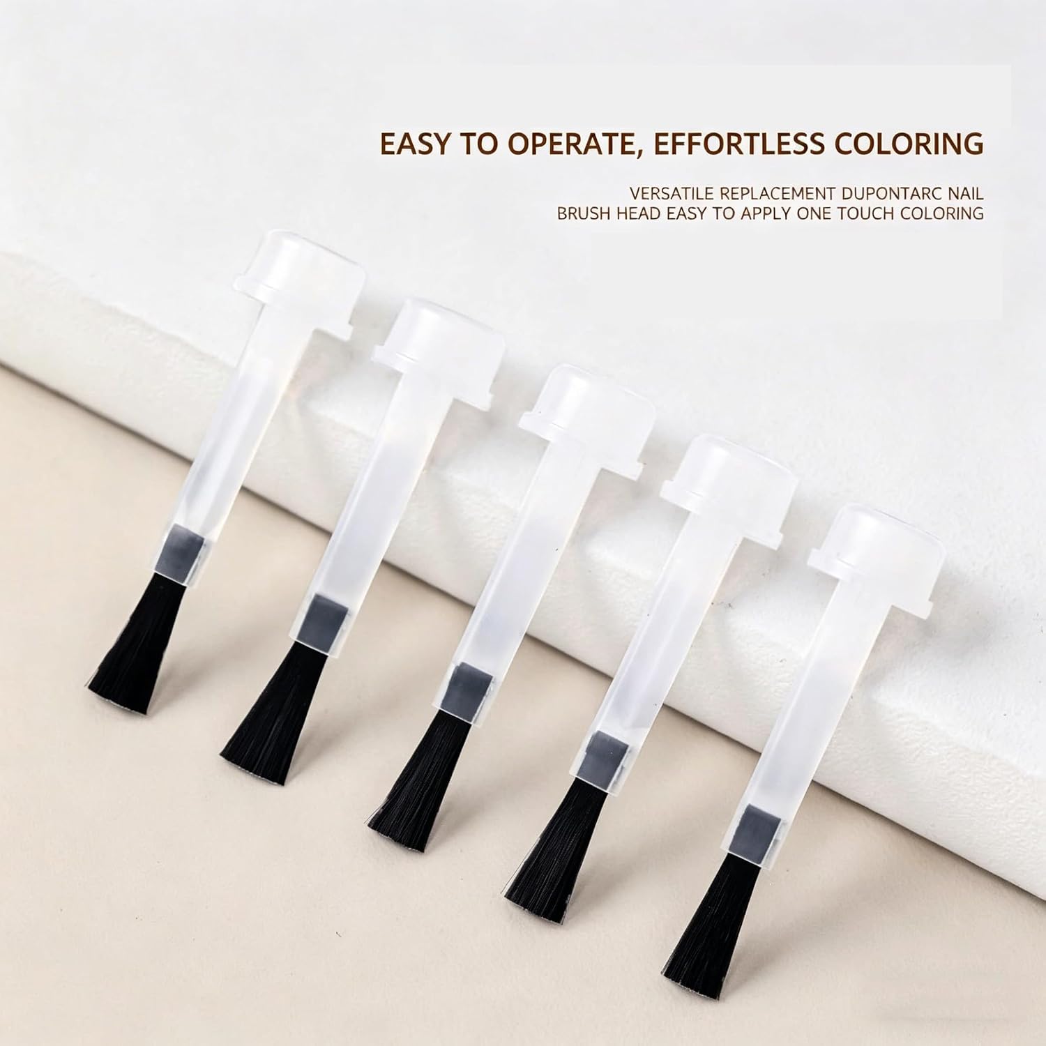 50Pcs Disposable Nail Polish Brushes, Nail Art Polish Brushes Kit with Handle, Soft Brush Dip Powder Liquid Replacement