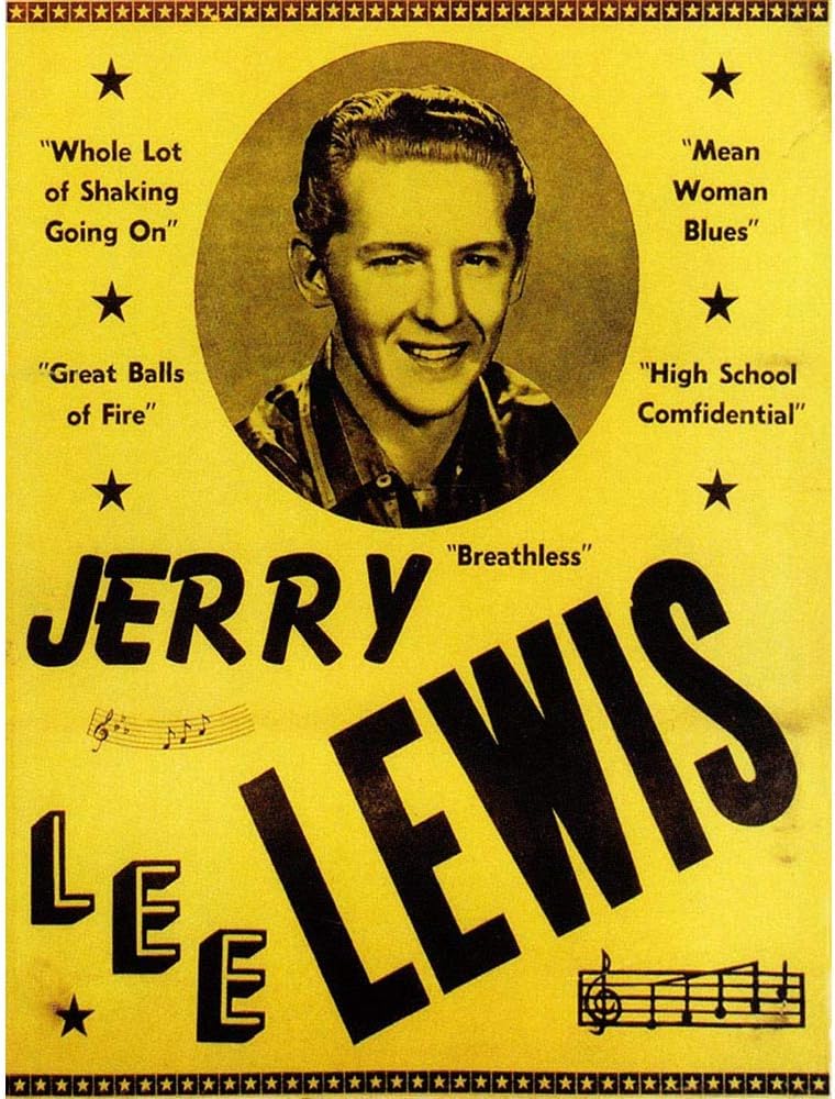 Wee Blue Coo Music Advert Jerry Lee Lewis Whole Lot Shaking Balls Fire Art Print Poster Wall Decor 12X16 Inch