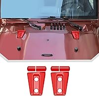 Vista 10 de 2 piezas de cubierta de bisagra de capó y accesorios de moldura para Jeep Wrangler JK y Unlimited 2007-2018 (Negro)