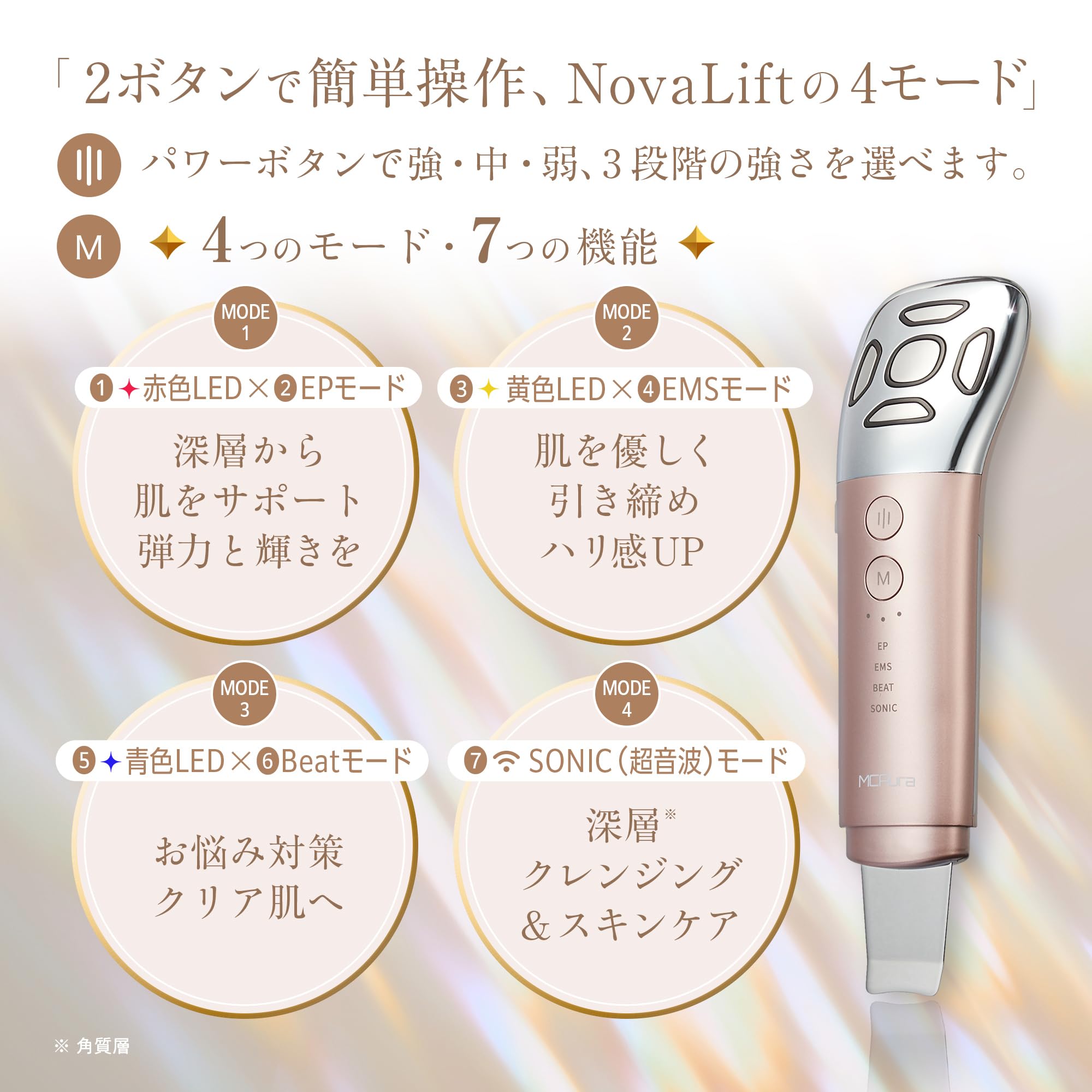 Amazon.co.jp: MCAura【国内正規品】美顔器 1台4モード12役 EMS