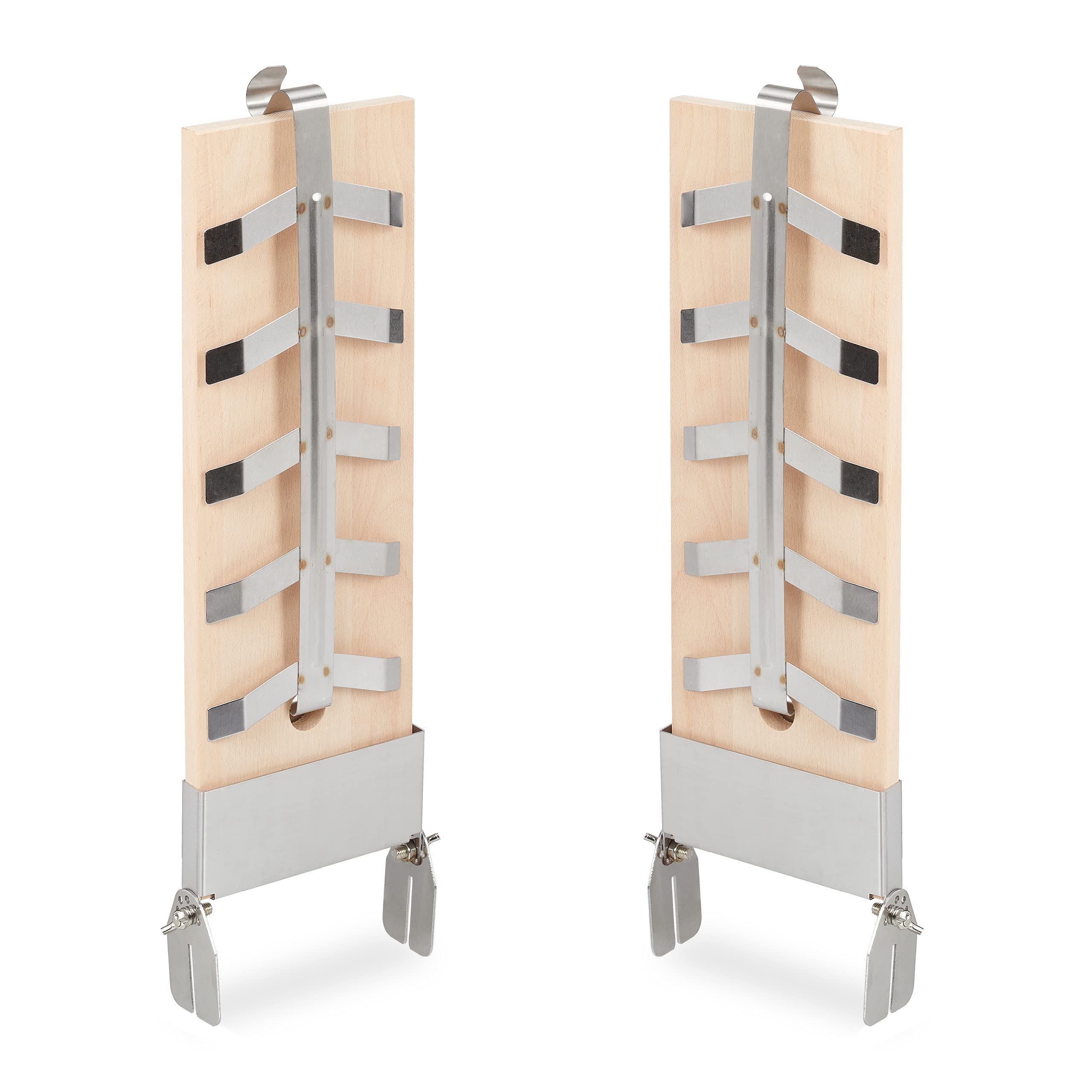 Relaxdays Planche à Saumon Lot de 2 Bois de Hêtre 46 x 15,5 cm avec Support pour Grillades