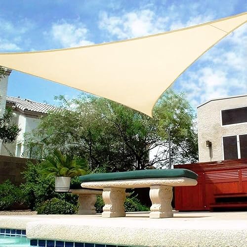 Shade&Beyond Toldo tipo vela en ángulo recto de 12 x 12 x 17 pies, parasol color crema para patios