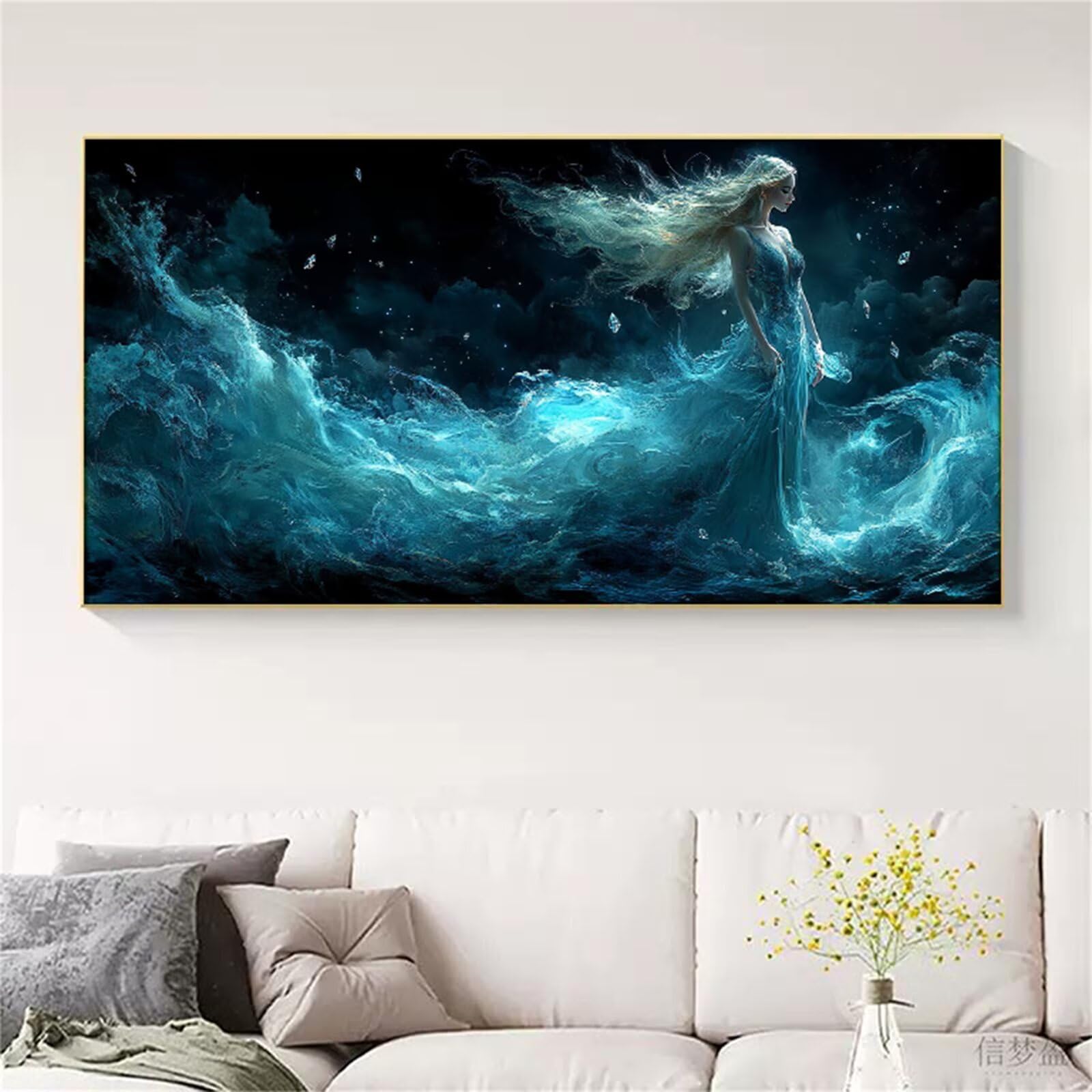 Malarstwo diamentowe kobieta, chmura malowanie diamentowe duży rozmiar 100 x 200 cm, diamentowe diamentowe rzemiosło artystyczne artystyczne dla dorosłych, diamentowe malowanie dżetów rzemiosło zestaw