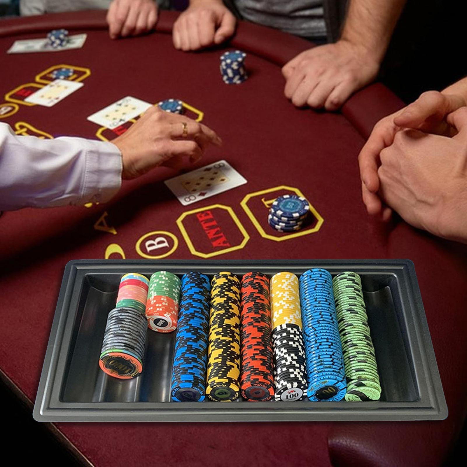 Pokerchiptrays Und, Kasino Chipkoffer, Pokerchiptrayhalter Pokerhändler Chiptray Wegwerf Kartentisch Organisieren