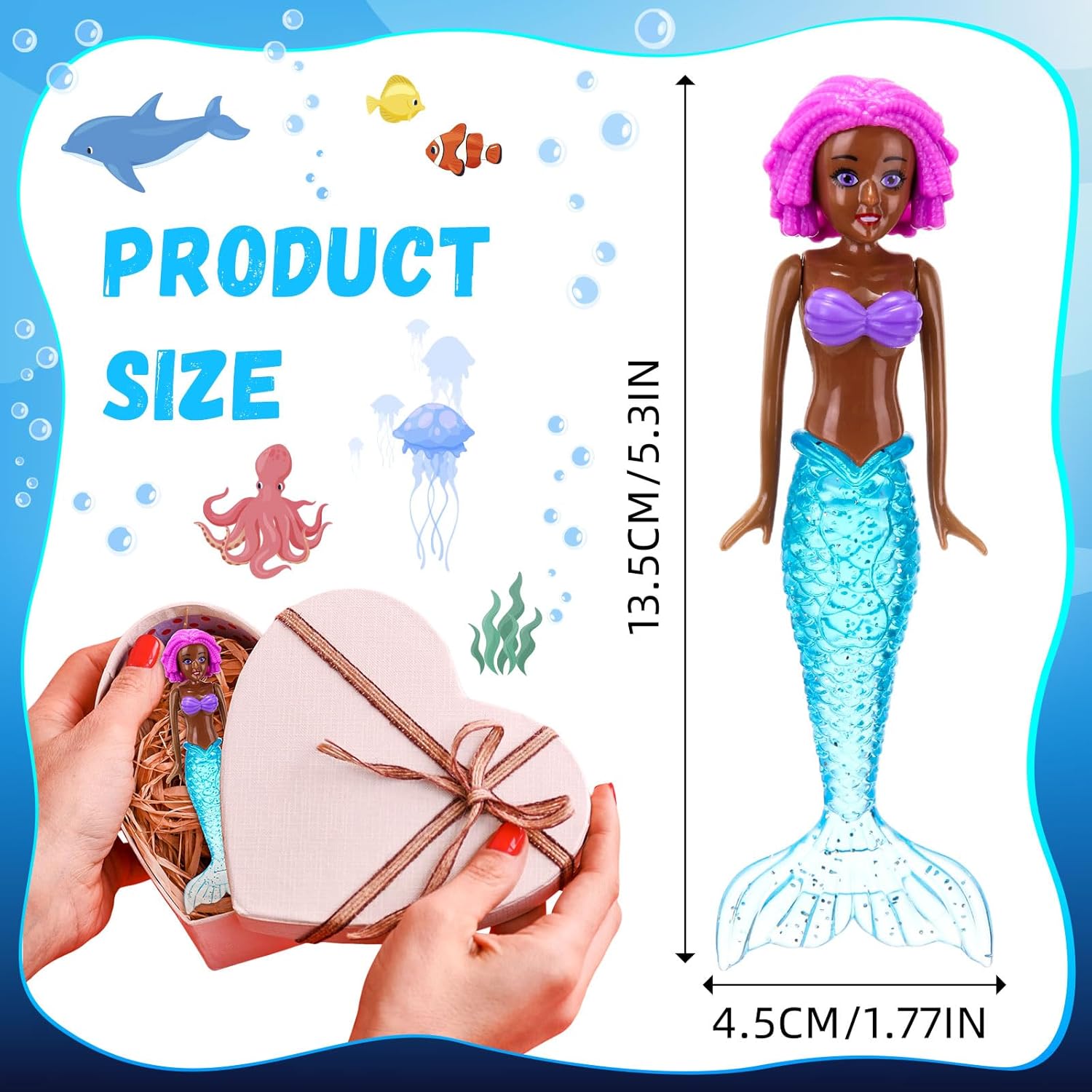 Civaner 4 Pieces Mermaid Dive Bath Toys Colorful Mermaid Pool Swimming Pool Games for Boys Girls Teens Adults(Novel Style)