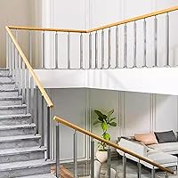 Vista 17 de 42/40/38/36/34in Square Stair Baluster Posts- 270° Adjustable Metal Railing Spindles with Flat Bracket Base and Screws Kits; Iron Posts are Suitable