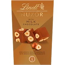 Lindt Nuxor Milk Chocolate & Whole Roasted Hazelnuts Box 150g | Luxury Swiss Milk Chocolate with Crunchy Hazelnuts | Premium Chocolate Gift Box