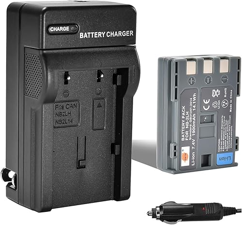 DSTE NB-2LH NB-2L Kit de batería y cargador compatible con Canon PowerShot G7, G9, S30, S40, S45, S50, S60, S70, S80, DC410, DC420, VIXIA HF R10,