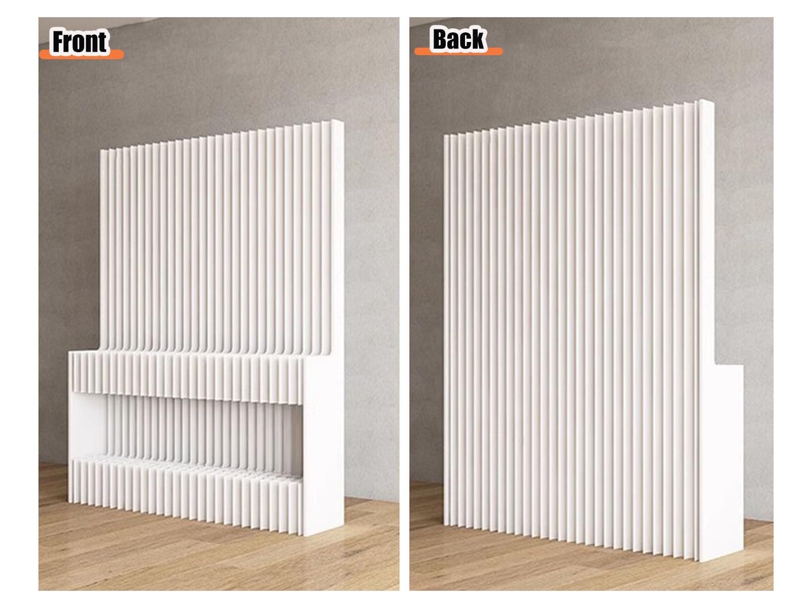SAeWare Divisorio moderno in carta, pieghevole, portatile, con ripiano portaoggetti per separare e decorare gli spazi, ideale per salotti, camere da letto e uffici, lunghezza 150 x altezza 200 cm