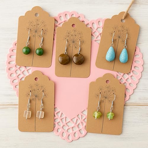 Miniatura 5 de 100 etiquetas de regalo de papel kraft con cuerda de yute natural de 100 raíces rizo de agua