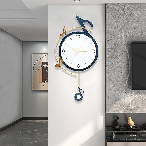 Reloj de pared decorativo de cuarzo con péndulo, funciona con pilas, arte de notas musicales para sala de estar, cocina, hogar, baño, decoración de disponible en Yaxa Costa Rica