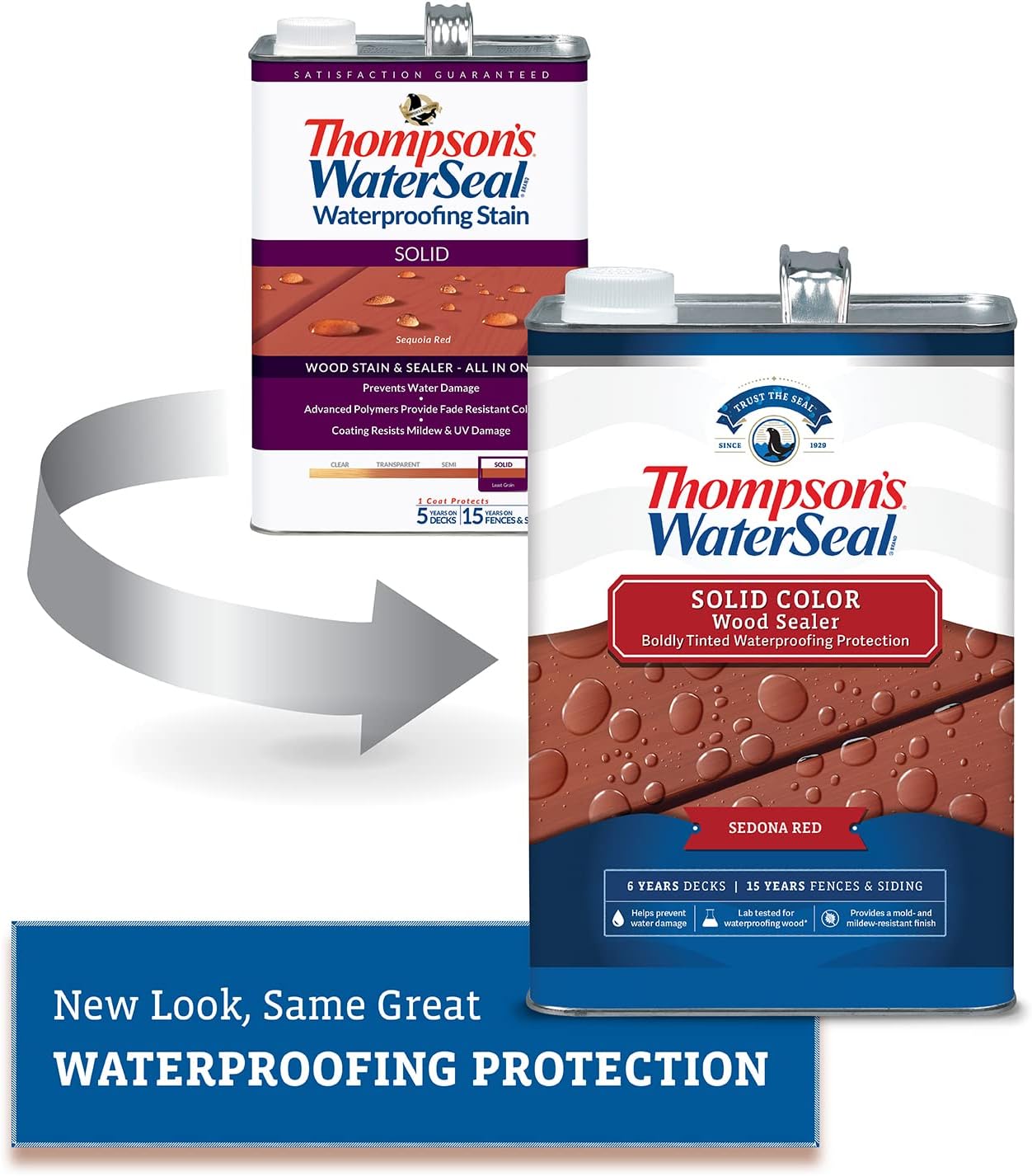 Thompson’s WaterSeal Solid Color Waterproofing Wood Stain and Sealer, Sedona Red, 1 Gallon