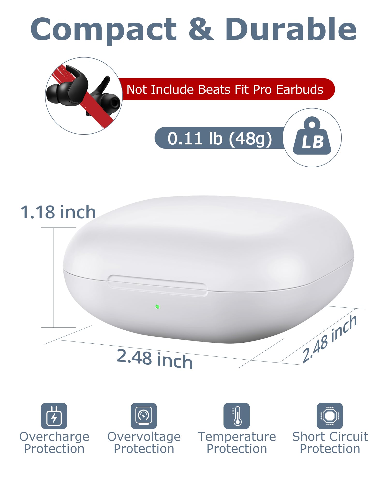Amazon | XCZNAGS 充電ケース交換用 Beats Fit Pro対応 - 700mAh
