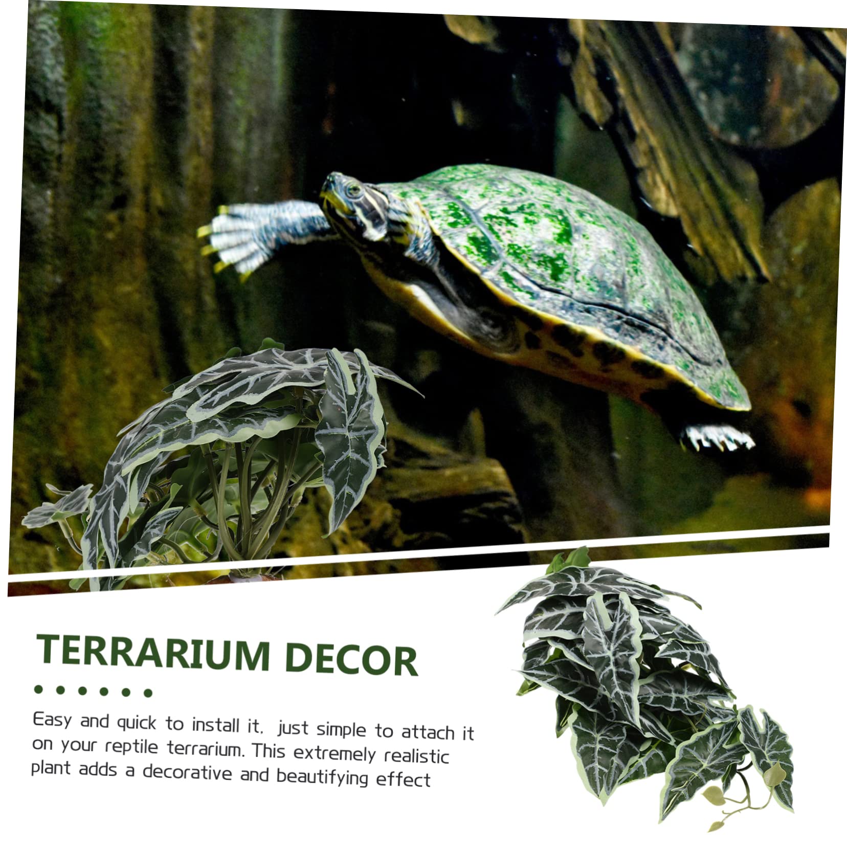 Milisten 3stücke Terrarium Pflanzen Künstliche Reptilienpflanzen Für Terrarien Aquarien Und Schildkrötengehege Lebensechte Gestaltungselemente Für Reptilien Und Fische