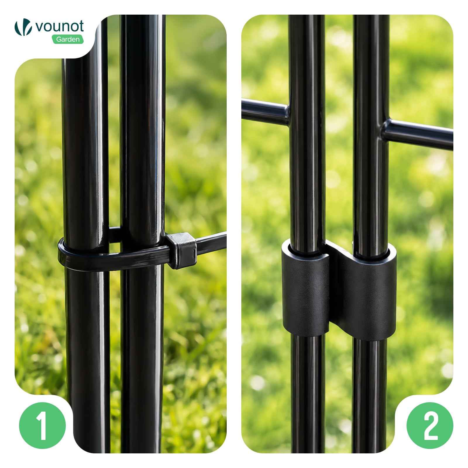 Set da 25 Recinzioni da giardino Nero