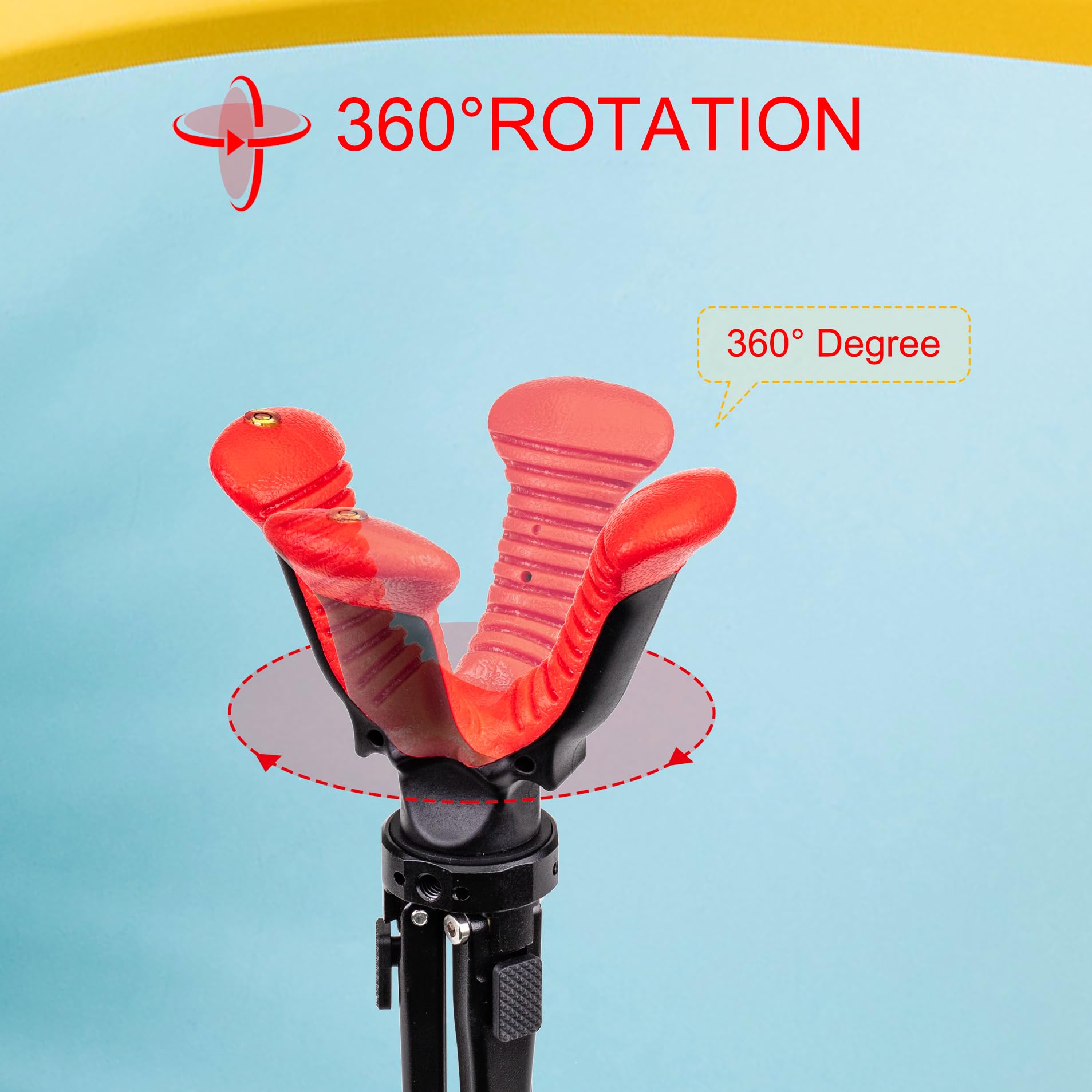 Zeadio Supporto per treppiede per fotocamera, regolabile, portatile, con rotazione a 360 gradi, giogo a V, per tutte le fotocamere