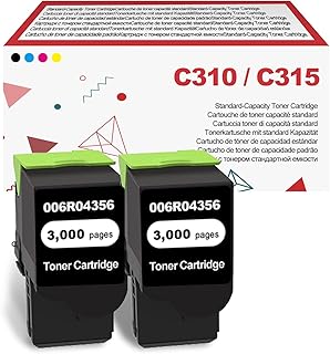 C310 Standard Yield Toner Cartridge Replacement for Xerox 006R04356 for Xerox C310 C310DNI C310DNIM C315 C315DNI Printers, (Black , 2 Pack)