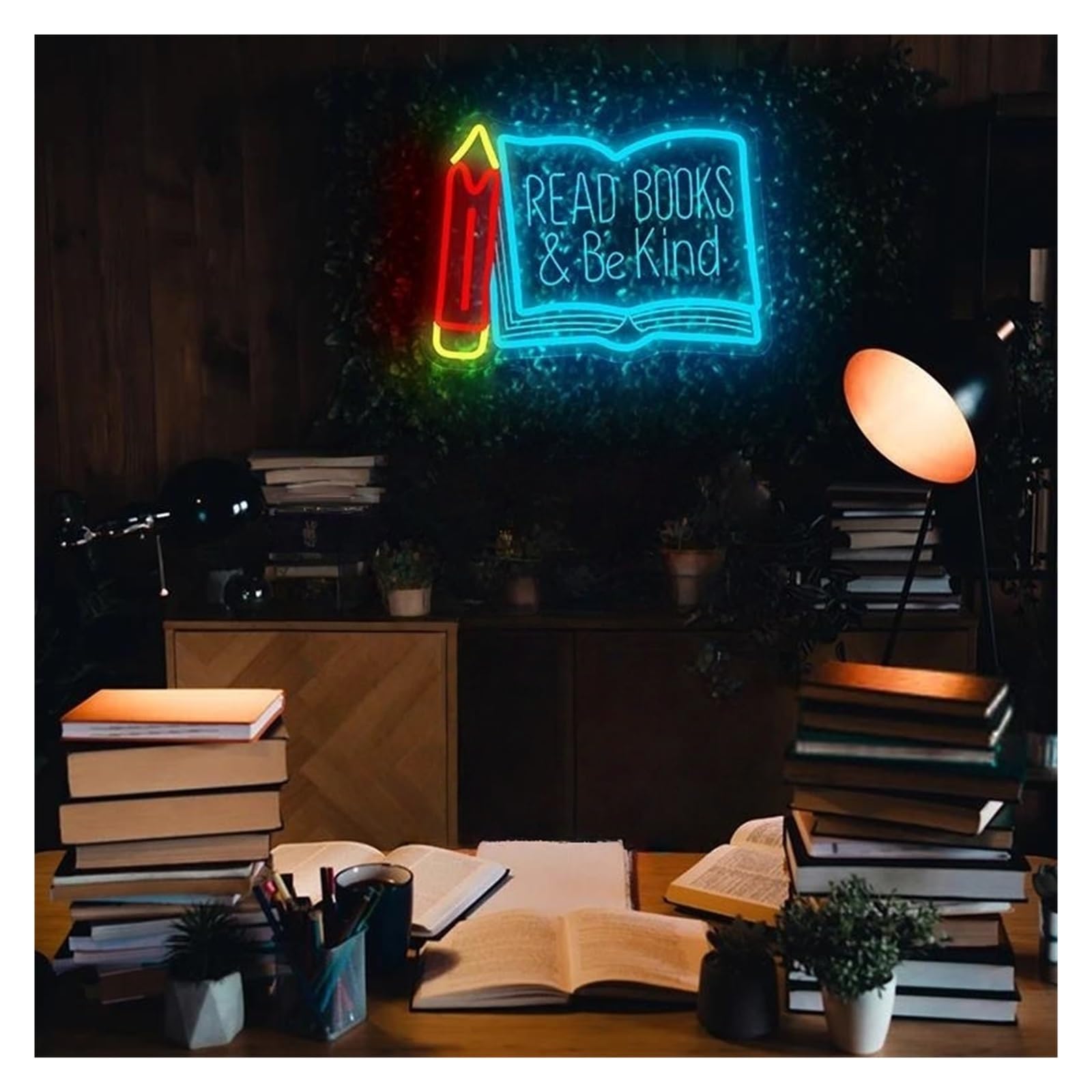 Wiszące neony artystyczne Read Books Be Kind Neon Light Do Klasy, Księgarni, Biblioteki, Muzeum, Pokoju Do Nauki, Dekoracji Ściennej Na Urodziny 35cmx25.5cm