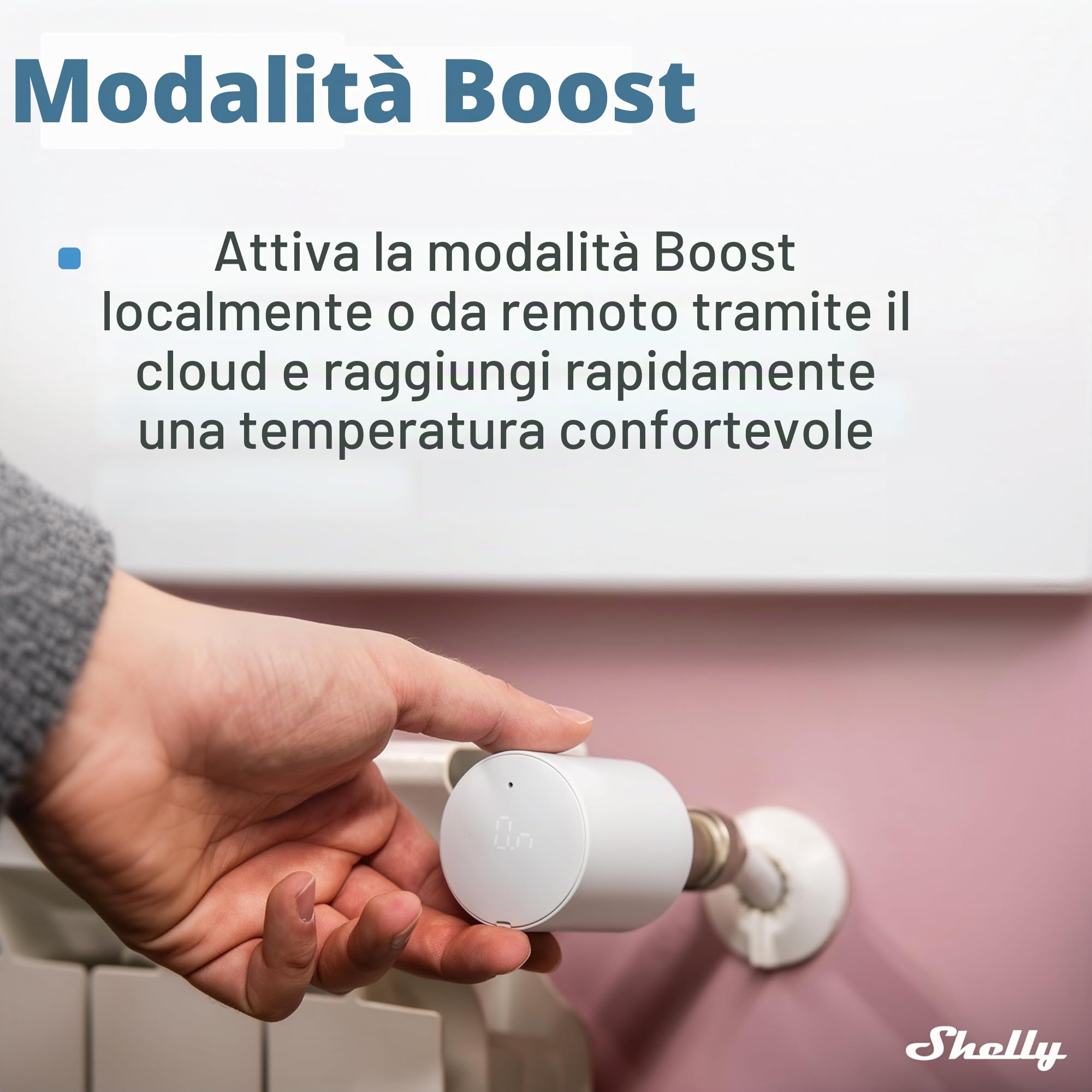 Shelly Blu TRV e Shelly Blu Gateway Gen3 - Termostato Intelligente Bluetooth & ZIgbee per Radiatori, Controllo Preciso della Temperatura, Schermo Ruotabile, Modalità Boost, Batterie di Lunga Durata