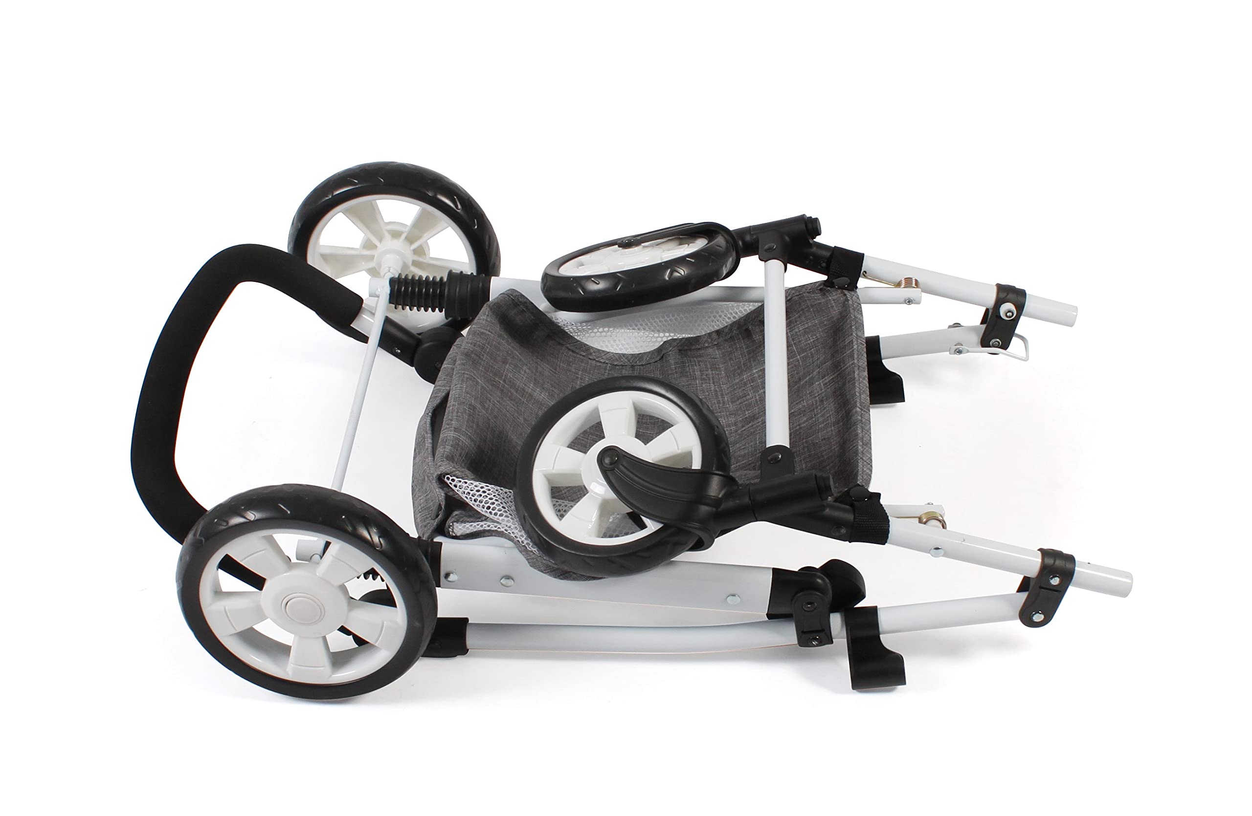 Bayer Chic 2000 568 – 76 wózek dla lalek kombi goździk, 2 w 1 do lalek niemowlęcych do 50 cm, jeansy szare