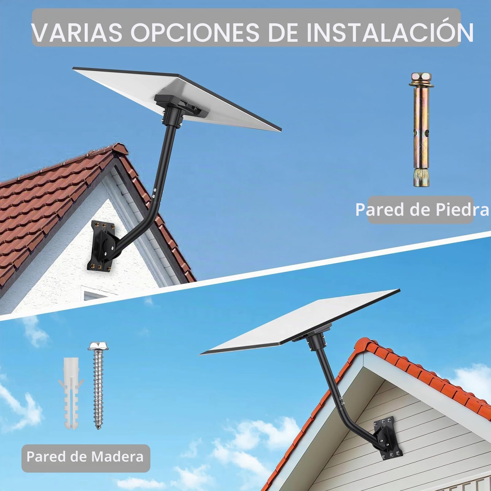 Justech Starlink Gen 3/4/4x Mount,Soporte Starlink V3 360°+ 20°Inclinación Aleación de Aluminio,Soporte de Pared con Adaptador de Tubo Compatible con Starlink Standard 4/4X/Gen 3