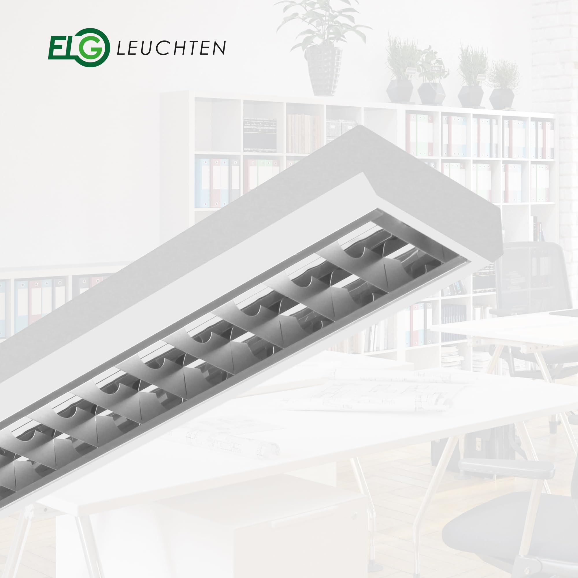 LED Rasteranbauleuchte 120cm 15,6W 2500lm 4000K Neutralweiß 160 lm/W Büroleuchte Deckenlampe