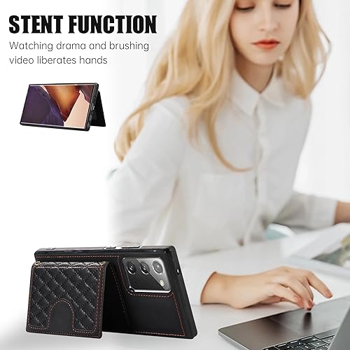 Miniatura 3 de Asuwish Funda de teléfono para Samsung Galaxy Note 20 5G, con protector de pantalla de vidrio templado y correa cruzada, soporte para tarjetas,