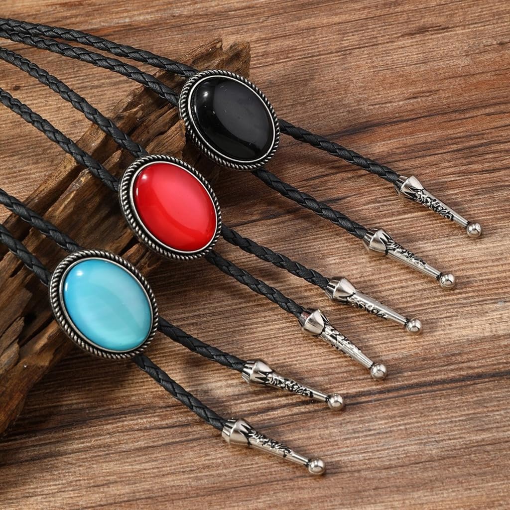 Cravatte da Cowboy, Elegante con Ciondolo di Pietre preziose, Cravatta(Combination)