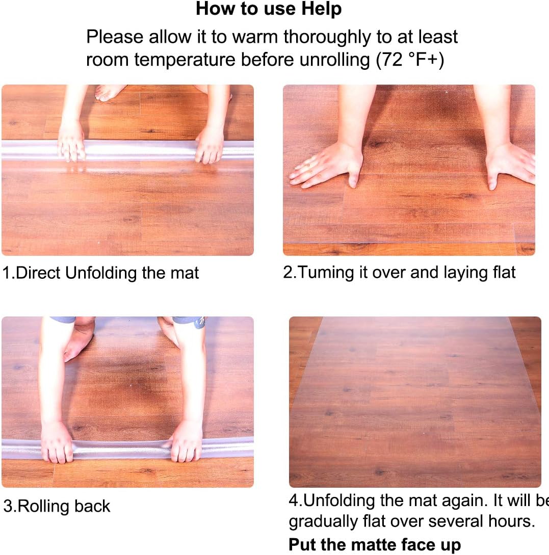 Premium Office Chair Mat for Hard Wood Floors,36 x 48 inches, Clear Floor Mat for for Rolling Chairs, Heavy Duty Floor Protectors for Home Office, Anti-Slip, Easy to Clean : Office Products