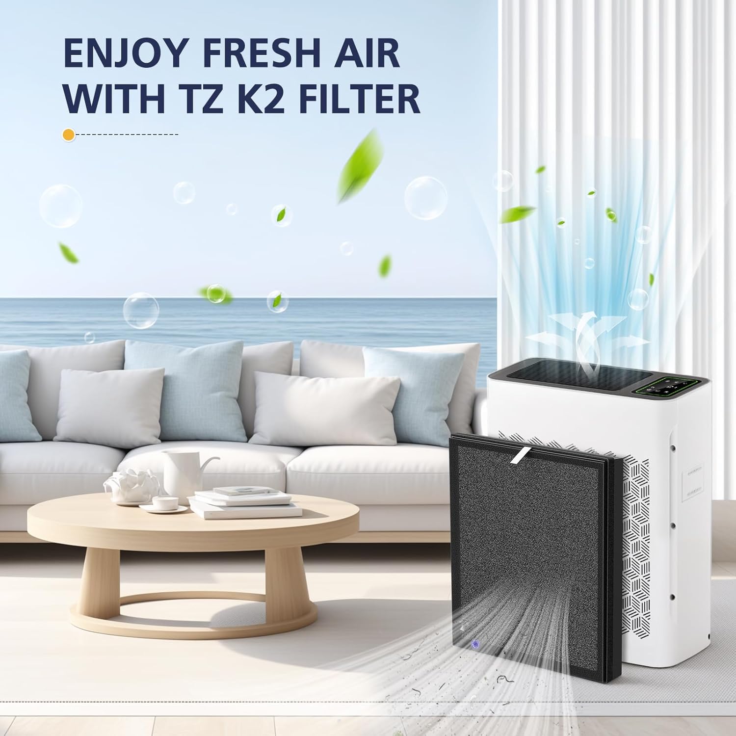 TZ-K2 Replacement Fil-ter Compatible with ToLife TZ-K2 Air Puri-fier for Home Large Room, 3-in-1 HEPA High-Efficiency Activated Carbon TZ-K2-A Fil-ter, 2 Pack - Image 11